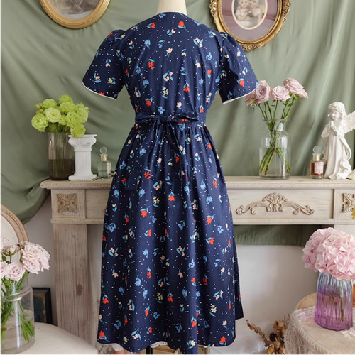 ♡xs-2xl【棉100％】手作りレトロワンピース.コットン シンプル.白い 