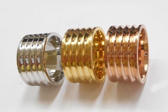 4溝 指輪 リング ステンレスカラー 17.0mm(約13号） 手作り オリジナル ハンドメイド クラフト 素材 パーツ 2枚目の画像