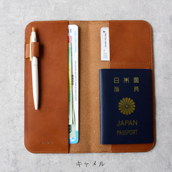パスポートケース 本革 シンプル ソフトオイルレザー 通帳ケース チケットケース パスポート入れ トラベルグッズ 名入れ 14枚目の画像
