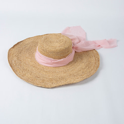春と夏の新しいストリーマーかぎ針編みのラフィア大きなつばのある帽子の女性屋外旅行ビーチ日焼け止めシェード 6枚目の画像