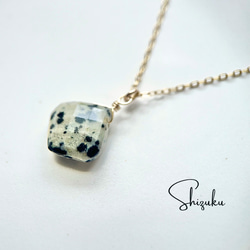 14kgf宝石質ダルメシアンジャスパーの一粒ネックレス ネックレス