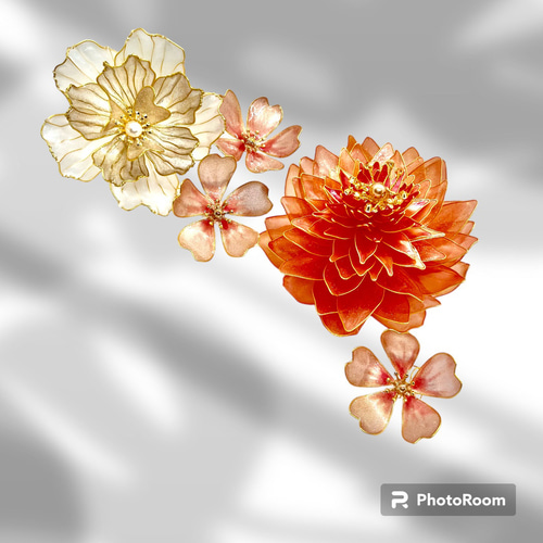 ダリア の髪飾り 成人式 ウェディング ⭐︎ アメリカンフラワー