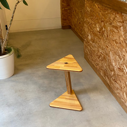 大工の家具】三角シリーズ 其のニ サイドテーブル サイドテーブル 尾形