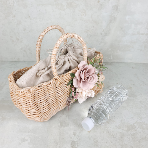 ラドロー　ラフィア ストロー かごバッグ フラワーハンドル　夏 ラドロー ラフィア ストロー かごバッグ フラワーハンドル 夏