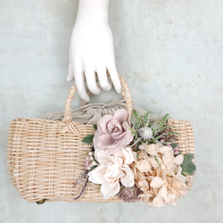 【極美品】TOCCA ✨かごバッグ　フラワー　パール　ハンドバッグ 花 ピンク TOCCA - 新品 TOCCA ハンドバッグ かごバッグ パール ピンクの