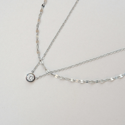 355Na【高級感】2ct ダイヤ ネックレス CZ シルバー S925