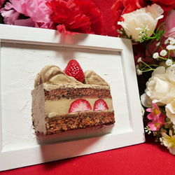 油絵 絵画 【飛び出すいちごチョコケーキ】 絵画 ＨＲ 通販｜Creema