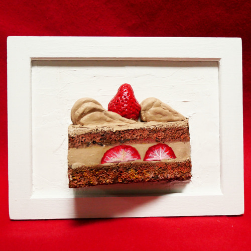 油絵 絵画 【飛び出すイチゴチョコケーキ】 油絵 絵画 【飛び出すイチゴチョコケーキ】 絵画 HR 通販