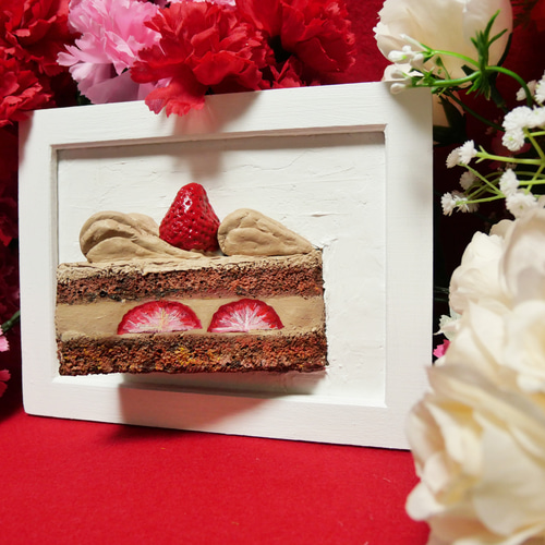 油絵 絵画 【飛び出すイチゴチョコケーキ】 油絵 絵画 【飛び出すいちごチョコケーキ】 絵画 HR 通販