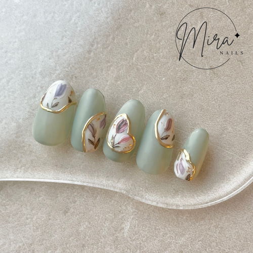 オーダーネイルチップ チューリップ マット No．13