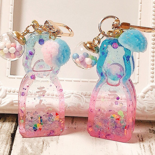 グラデーションラムネシェイカー◇キーホルダー チャーム 夏 瓶