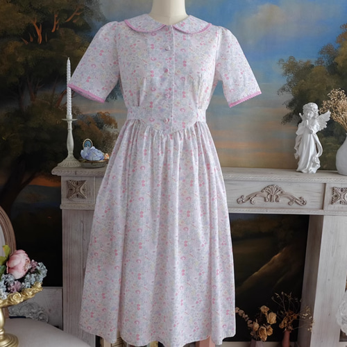 ♡xs-2xl【棉100％】英国風レトロかわいいワンピース.手作り