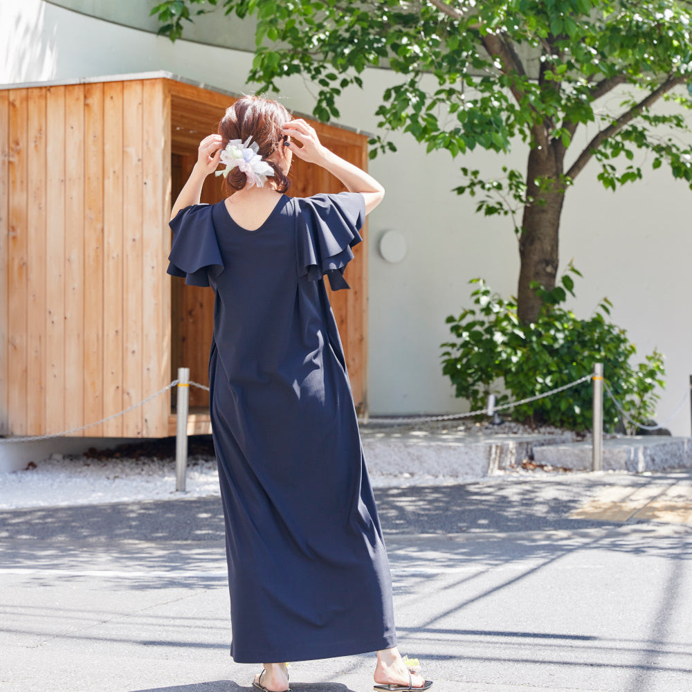 まま－る◆新品 アルジ－◆接触冷感 肩あきりぼんワンピース 130 新品 アルジ－◇接触冷感 肩あきりぼんワンピース 130 ワンピース