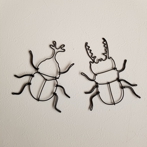 ワイヤーアート 壁飾り 【 カブトムシ & クワガタ 】 ワイヤークラフト  