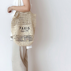 手編みトートバッグ メッシュバッグ おしゃれ 清涼感 12枚目の画像