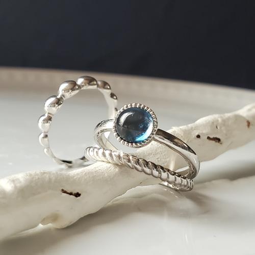 新作）ご褒美2点セット❤️ロンドンブルートパーズ重ね付け