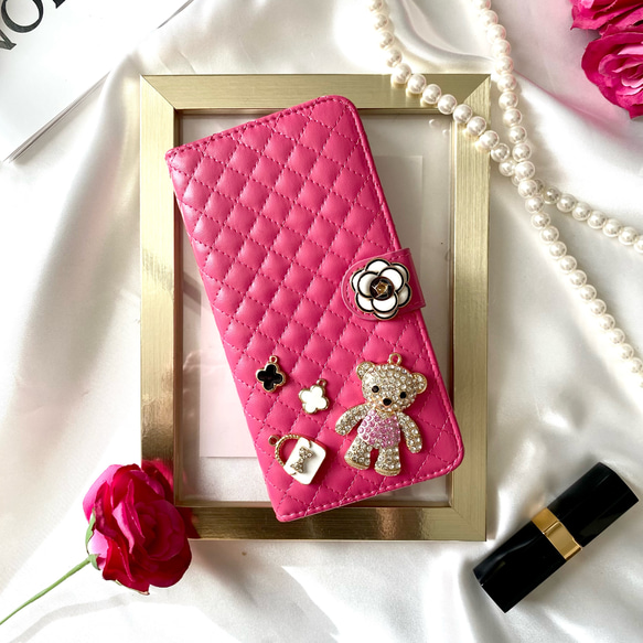 スマホケース　iPhoneケース　手帳型　カード収納　おしゃれ　おすすめ　13　15　16　かわいい　人気　クマ　黒 13枚目の画像