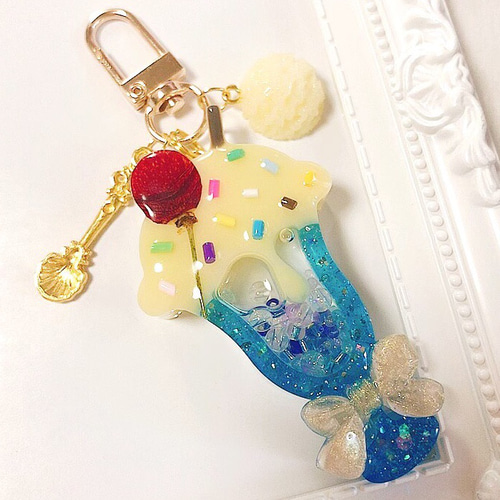 Summerソーダ　トラ　シャカシャカキーホルダー　フェイクスイーツ　チャーム Summerソーダ トラ シャカシャカキーホルダー フェイクスイーツ