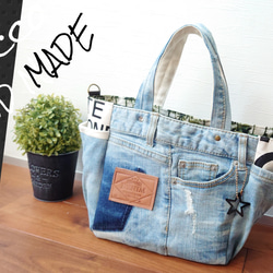 専用です❗　　　　デニムリメイクマフラー　ヒョウ柄　②③　デニムリメイクバッグ大 29503c2a06efb0e268e22aa109baea