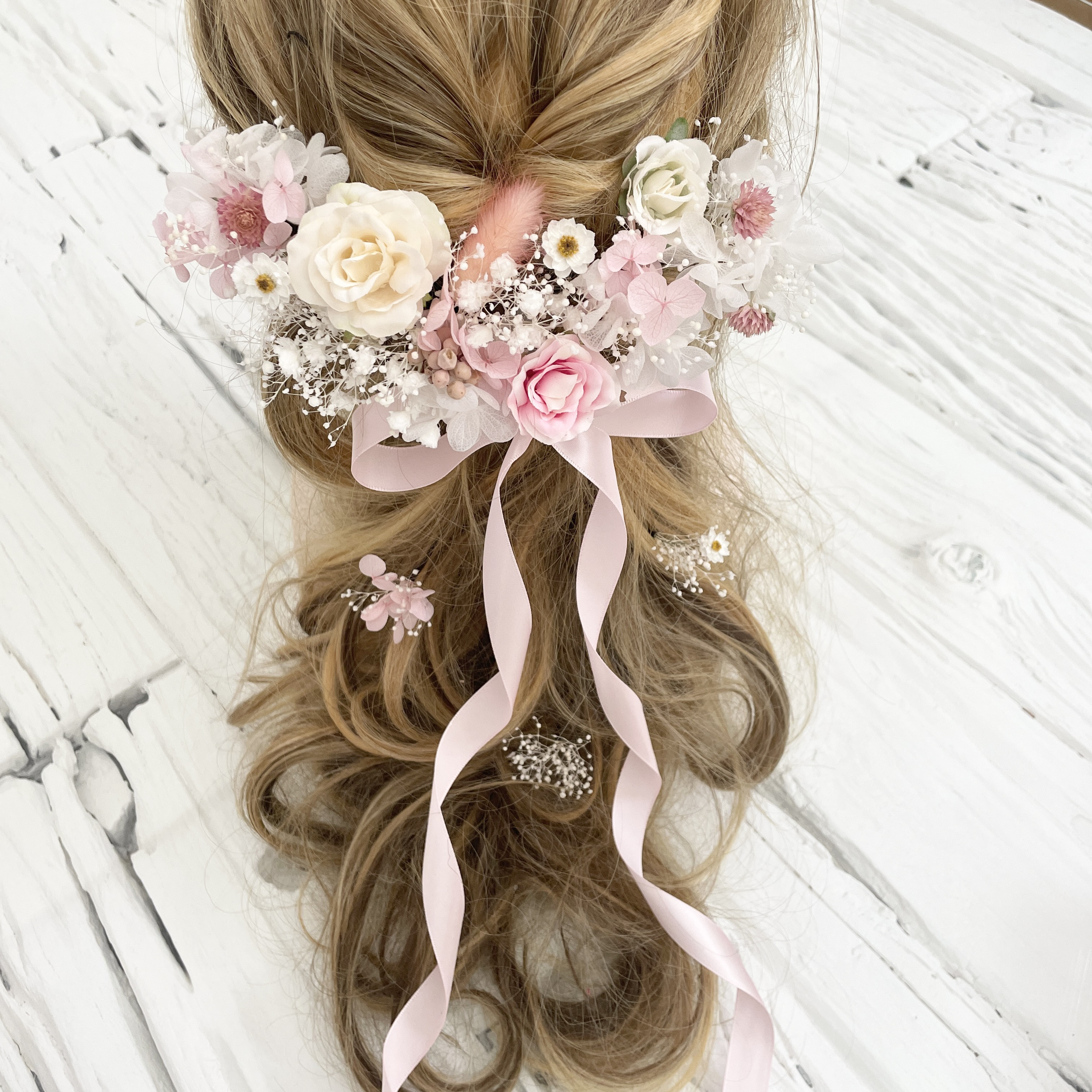 アンティークピンク　髪飾り　ヘッドドレス