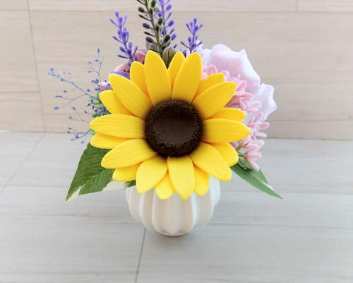 専用 大輪のヒマワリ 、一重の薔薇 、さくらんぼの盆栽 クレイフラワー 専用 大輪のヒマワリ 、一重の薔薇 、さくらんぼの盆栽 クレイ