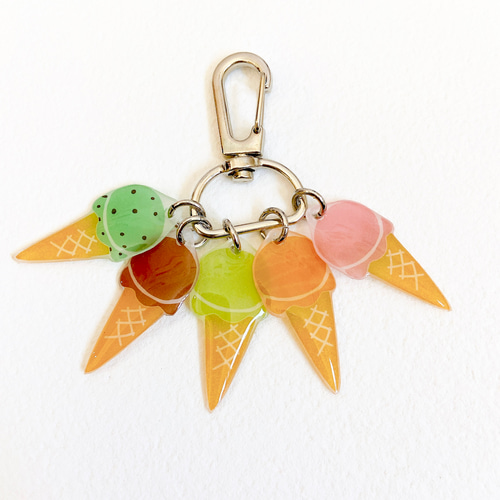受注生産】アイスクリーム ジャラジャラ キーホルダー