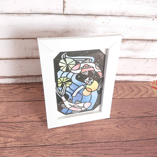 切り絵】鯉 風鈴 川 涼 フレーム付き 切り絵 ななぱん 通販 16096025