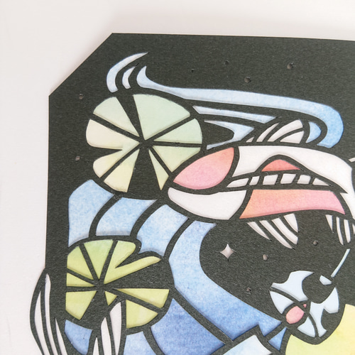 切り絵】鯉 風鈴 川 涼 フレーム付き 切り絵 ななぱん 通販