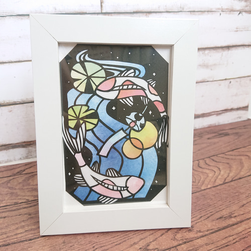 切り絵】鯉 風鈴 川 涼 フレーム付き 切り絵 ななぱん 通販 16096025