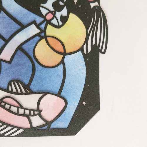 切り絵】鯉 風鈴 川 涼 フレーム付き 切り絵 ななぱん 通販 16096025