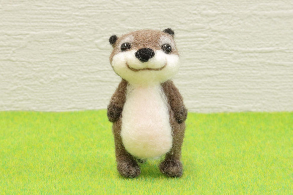 ゆかいな動物 カワウソ（ミニ）② 羊毛フェルト かわいい 羊毛