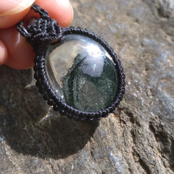 貫入水晶の天然石マクラメペンダント[PEN-26] 5枚目の画像