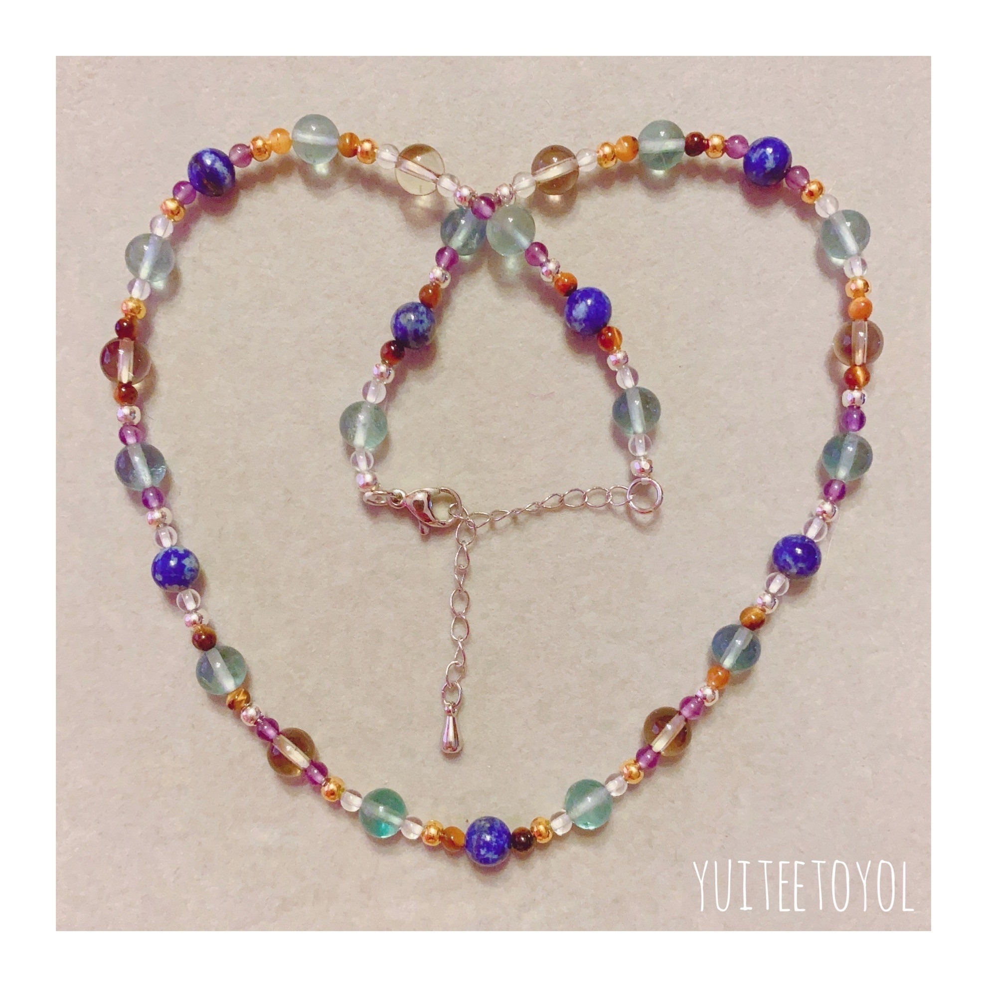 【宇宙】2月9月10月12月誕生石・アメジスト・ラピスラズリ・タイガーアイ・天然石・ヒーリングストーン・ネックレス・金属