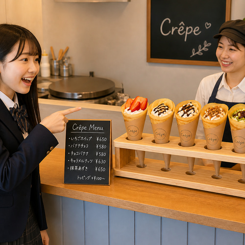 クレープスタンド 5個用 幅50cm×奥行10cm×高さ11.6cm（15cm