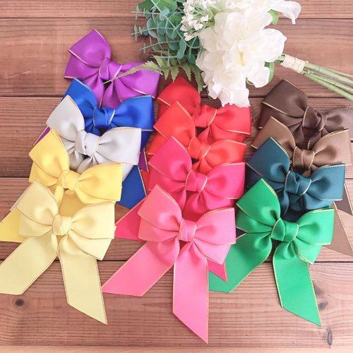 acca リボン型バレッタゴールド/ワインレッド ブリジットリボンバレッタ | ACCA