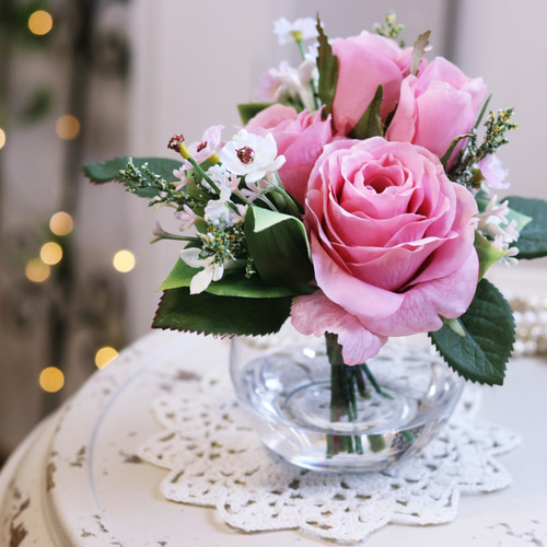 ガラス花瓶 ピンク バラリン社製 ガラス花瓶 ピンク バラリン社製