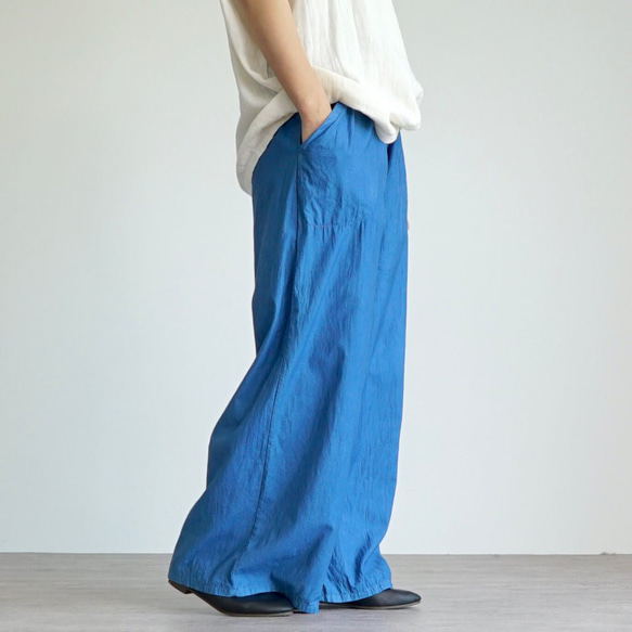 【福袋】大廓形T卹/米色+光滑闊腿褲/藍色 第14張的照片