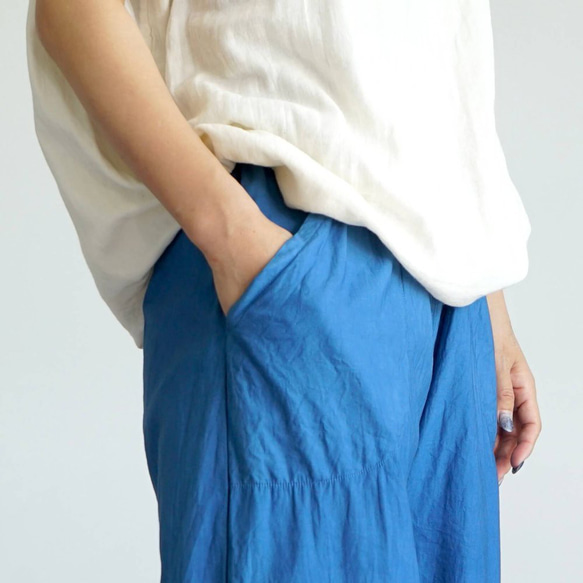 【福袋】大廓形T卹/米色+光滑闊腿褲/藍色 第16張的照片