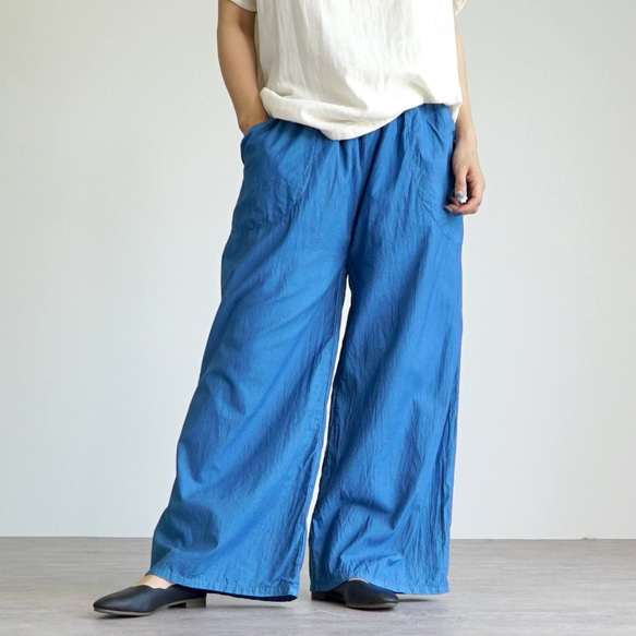 【福袋】大廓形T卹/米色+光滑闊腿褲/藍色 第13張的照片