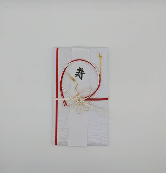 紅白の輪の飾り　ご祝儀袋　鶴　ご婚礼用祝儀袋 2枚目の画像