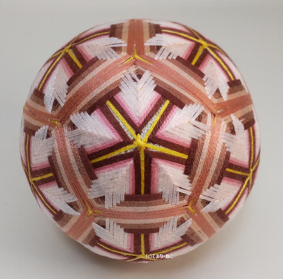 Temari Cat Shop Temari《櫻花》茶櫻花10cm Temari Temari Temari 四季擺件 第1張的照片