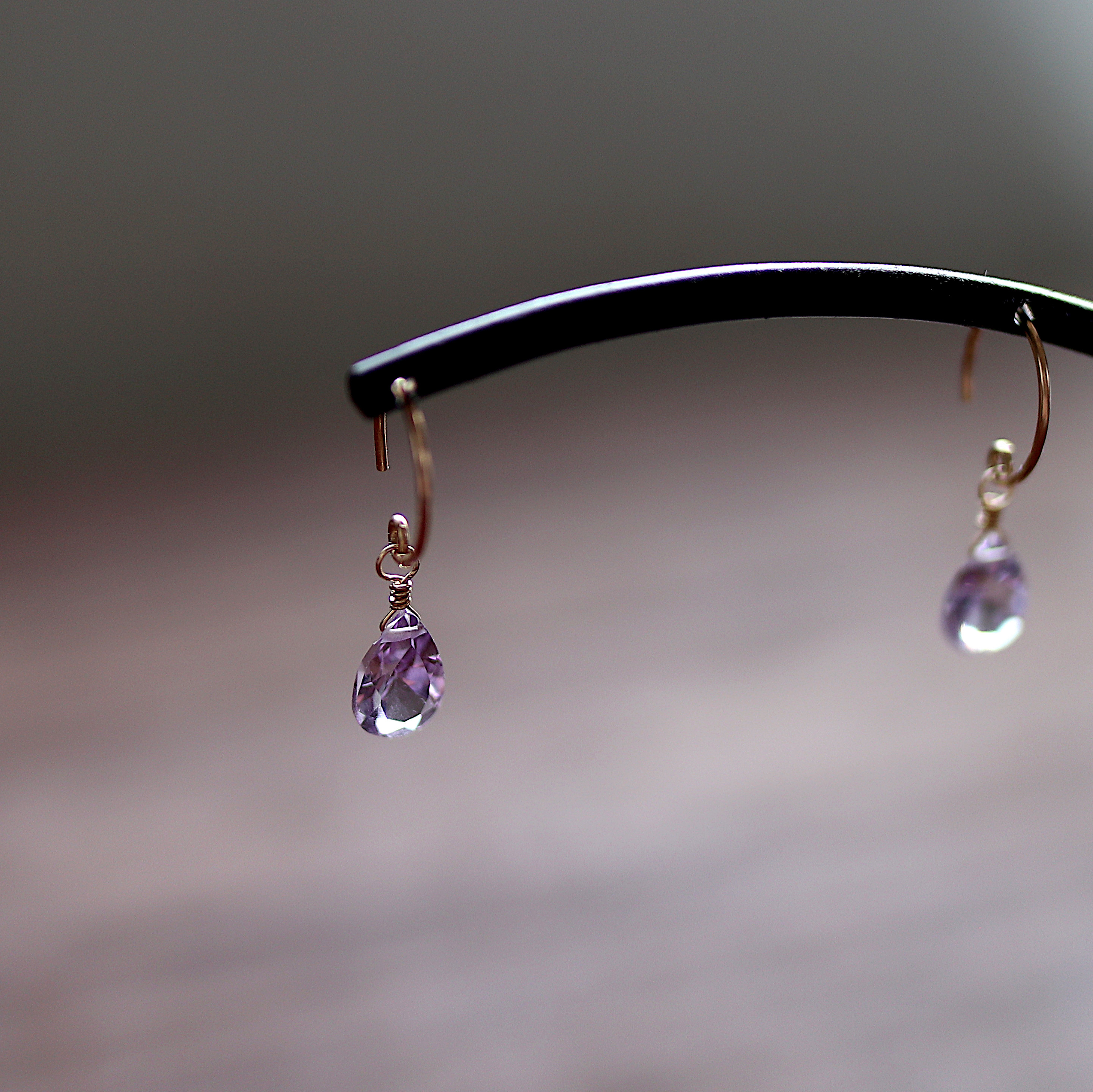 【ピアス・イヤリング】日常を癒すやさしい雫＊ピンクアメジスト＊14KGF・silver925