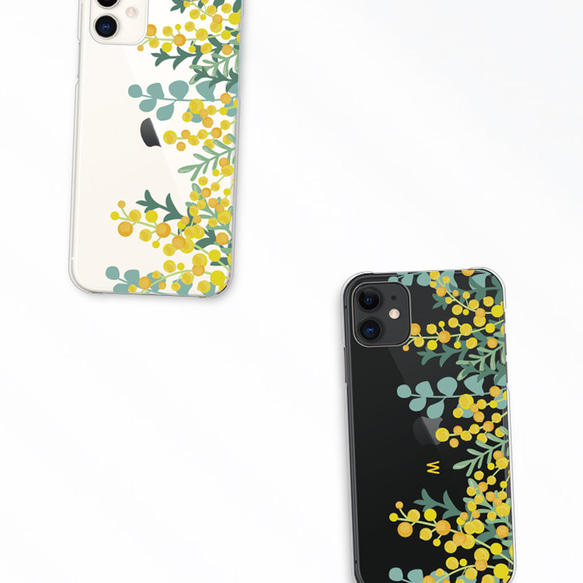 北欧 ミモザ スマホケース iPhone16 15 14 ほぼ全機種対応 xperia galaxy カバー 送料無料 2枚目の画像