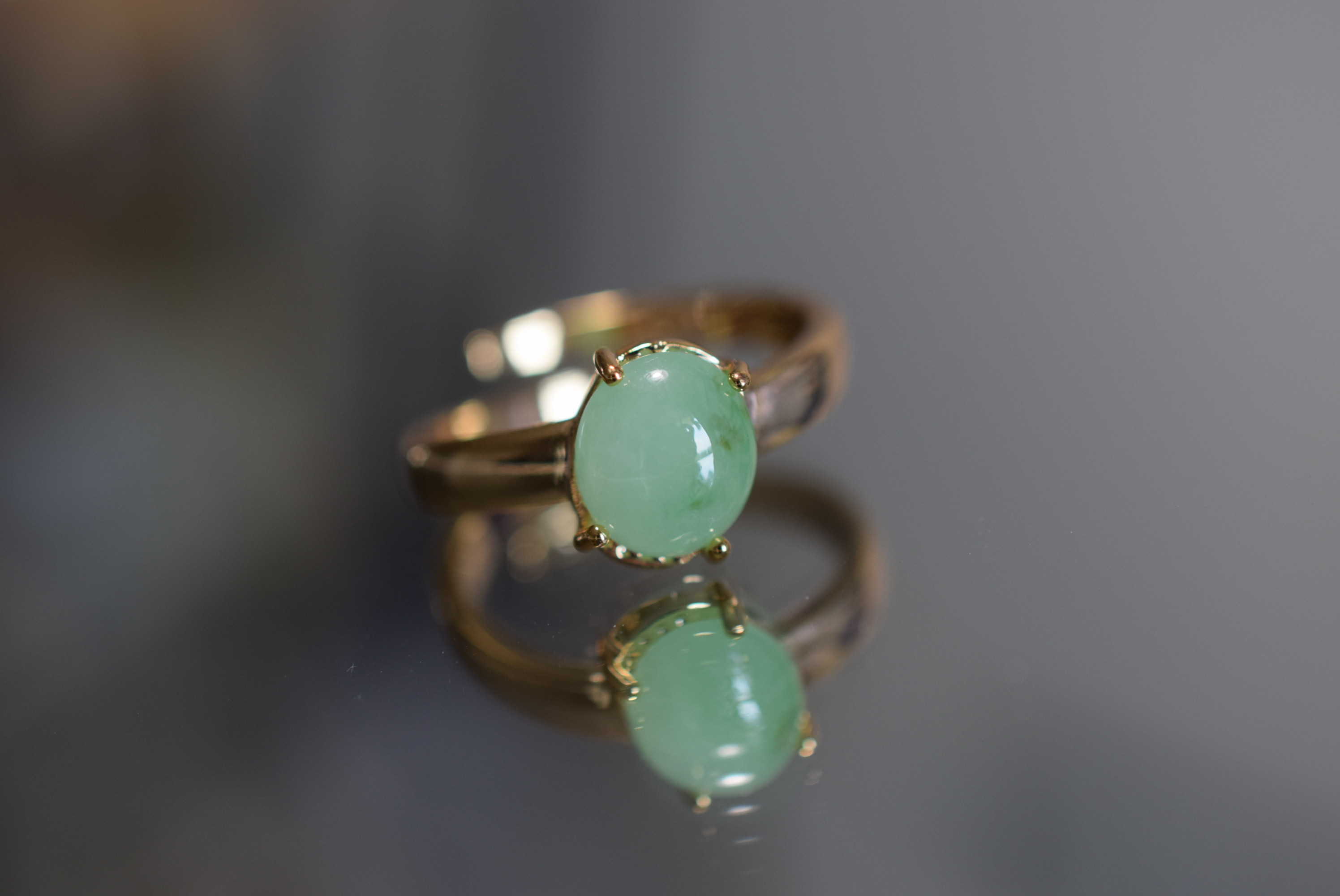 ARG23-114 ミャンマー産 天然 薄緑 本翡翠 リング 指輪 フリーサイズ