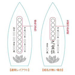 クリスタルガラス位牌 選べる絵柄 レーザー彫刻 モダン仏具  船型 NKTR-0003-3 2枚目の画像