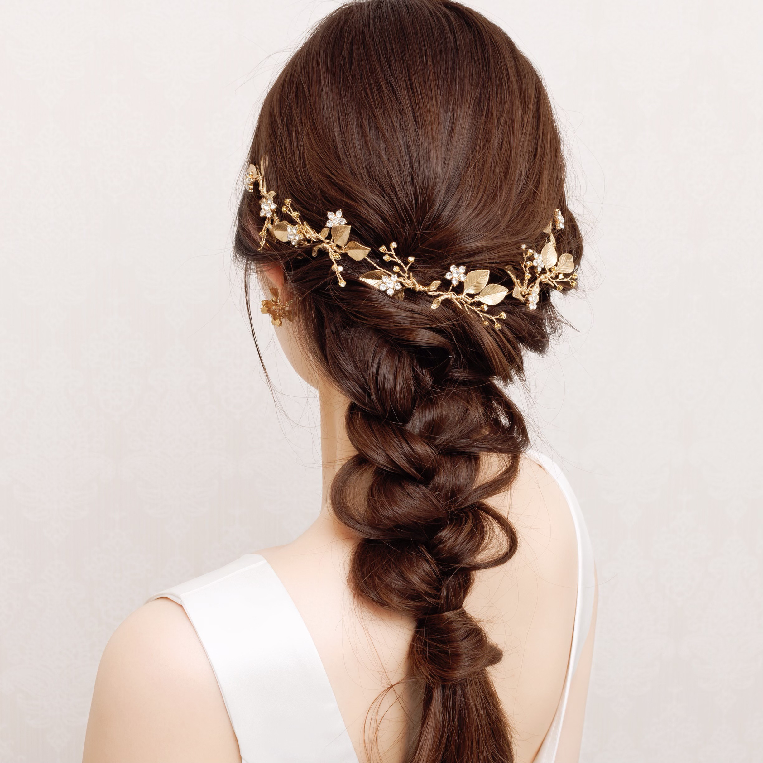 MA136 ウェディング ヘッドドレス　カチューシャ ブライダル ヘアアクセサリー 結婚式 前撮り 卒業式