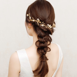 MA136 ウェディング ヘッドドレス　カチューシャ ブライダル ヘアアクセサリー 結婚式 前撮り 卒業式 3枚目の画像