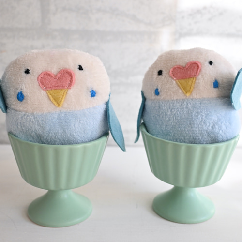 セキちゃん （白×水色セキセイインコぬいぐるみ） ぬいぐるみ