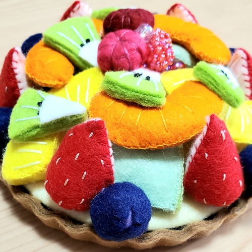 リアルなフェルトままごと フルーツタルト フェルトケーキ 食品