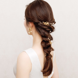 MA156 ウェディング ヘッドドレス　カチューシャ ブライダル ヘアアクセサリー 結婚式 前撮り 卒業式 4枚目の画像